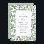 Eukalyptus Grüne Blüten Hochzeiten Einladung<br><div class="desc">Eine wunderschöne handgezeichnete Aquarell Eukalyptusgrün und Kaugummi blüten Hochzeitsdesign. Ein einzigartiges Design,  das illustrierte Aquarell Eukalyptus-Blätter und Blumenblüten botanischen Ursprungs verwendet. Ein modernes Eukalyptus-Blumendesign. Ein elegantes Hochzeitsdesign mit modernen Elementen. Es stehen auch passende Hochzeitsstilleriedateien und andere Hochzeitsformate zur Verfügung.</div>