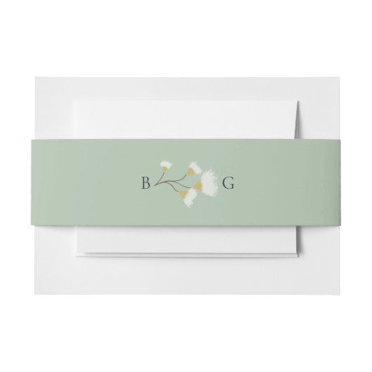 Eukalyptus Grüne Blüten Hochzeiten Einladungsbanderole (Vorderseite Beispiel)