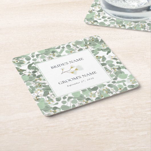 Eukalyptus Grüne Blüten Hochzeiten Rechteckiger Pappuntersetzer (angewinkelt)