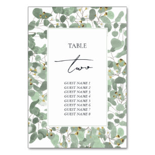 Eukalyptus Grüne Blüten Hochzeiten Tischnummer
