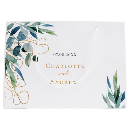 Eukalyptus-Grüne Große Geschenktüte (Vorderseite)