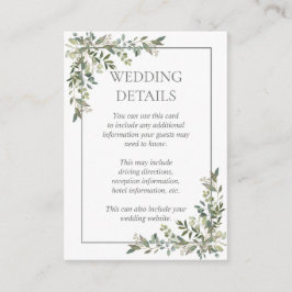 Eukalyptus-Grüne Hochzeit Begleitkarte