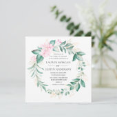 Eukalyptus-Grüne Hochzeit Einladung (Stehend Vorderseite)