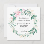 Eukalyptus-Grüne Hochzeit Einladung (Vorderseite)