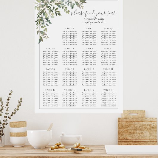 Eukalyptus Grüne Hochzeit Poster (Küche)