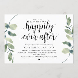 Eukalyptus-Grüne, Hochzeit-Probe-Abendessen Einladung