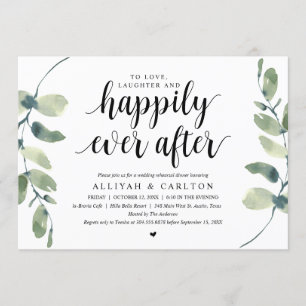 Eukalyptus-Grüne, Hochzeit-Probe-Abendessen Einladung