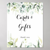 Eukalyptus-Grüne Karten und Geschenke-Zeichen Poster (Vorne)