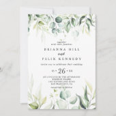 Eukalyptus Grüne Lässige Hochzeit Einladung (Vorderseite)