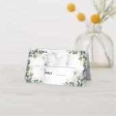 Eukalyptus-grüne Marmornamen Hochzeit Platzkarte (Vorderseite)