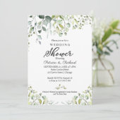 Eukalyptus Grüne Paare Dusche Einladung (Stehend Vorderseite)