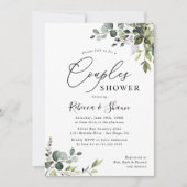 Eukalyptus Grüne Paare Dusche Einladung (Vorderseite)