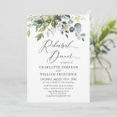 Eukalyptus Grüne Probe Abendessen Einladung (Stehend Vorderseite)