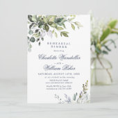 Eukalyptus Grüne Probe Abendessen Einladung (Stehend Vorderseite)
