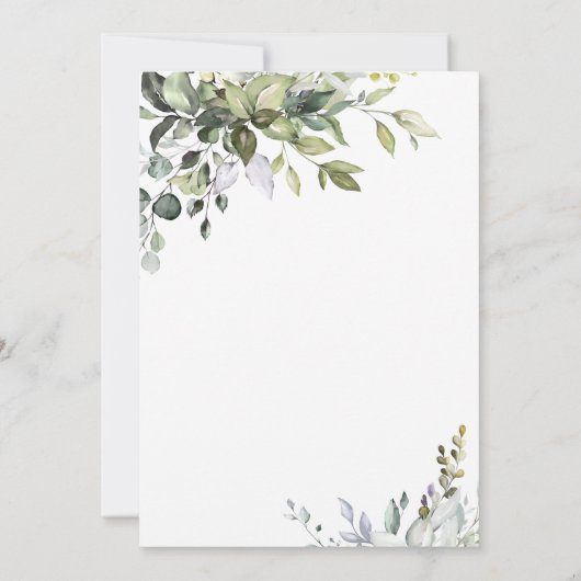 Eukalyptus Grüne Probe Abendessen Einladung (Rückseite)