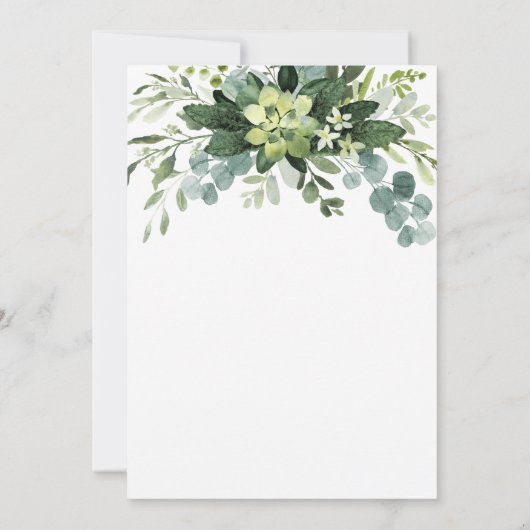Eukalyptus Grüne Probe Abendessen Einladung (Rückseite)