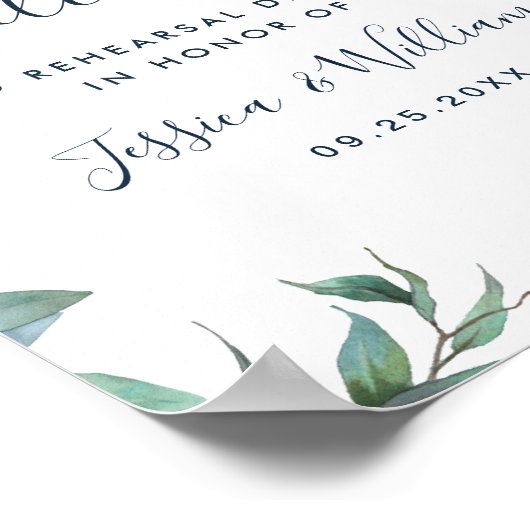 Eukalyptus Grüne Probe Abendessen Poster (Ecke)