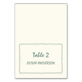 Eukalyptus-grüne Retro-Tafel Tischnummer (Vorderseite)