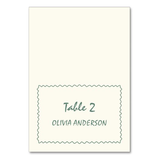 Eukalyptus-grüne Retro-Tafel Tischnummer (Vorderseite)