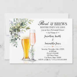 Eukalyptus Grüne Rose & Braun Probe Abendessen Einladung