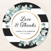 Eukalyptus-Grüne Runder Pappuntersetzer (Vorderseite)