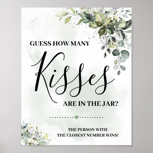 Eukalyptus Grüne sukkulent wie viele Küsse Zeichen Poster (Vorne)