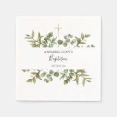 Eukalyptus Grüne Taufe Christening Serviette (Vorderseite)