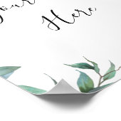 Eukalyptus Grüne Wasserfarbe Schild Rustikales Pos (Ecke)