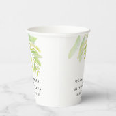 Eukalyptus-grüne Wasserfarbenhochzeit Pappbecher (Rechts)