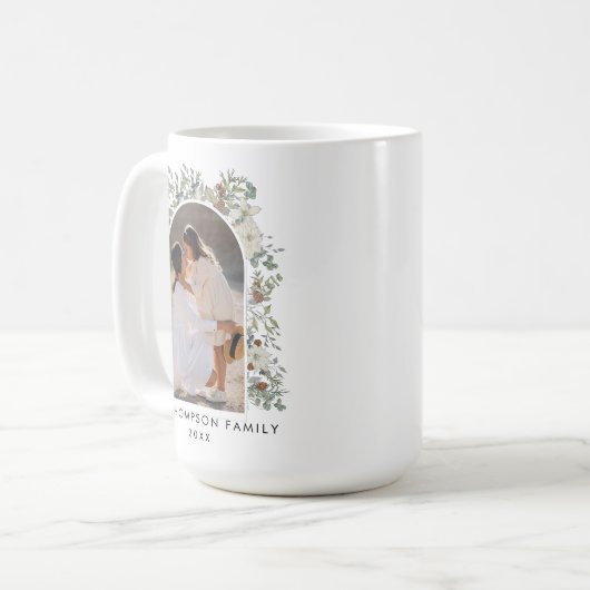 Eukalyptus-Grüne Weihnachten Kaffeetasse (Vorderseite Links)