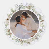 Eukalyptus-Grüne Weihnachten Ornament Karte (Vorderseite)