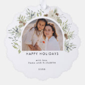 Eukalyptus-Grüne Weihnachten Ornament Karte (Rückseite)