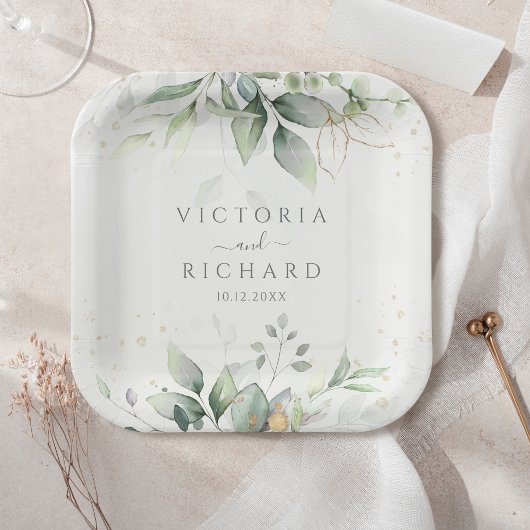 Eukalyptus - Grüne Weinkultur und Erde Pappteller