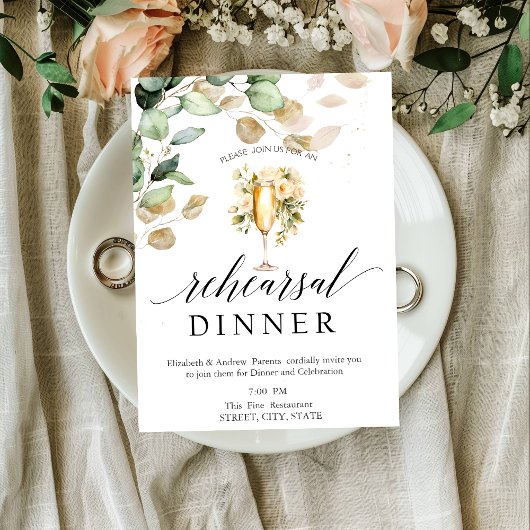 Eukalyptus Grüne Weinkultur und Erde Probe Dinner Einladung