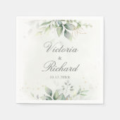 Eukalyptus - Grüne Weinkultur und Erde Serviette (Vorderseite)