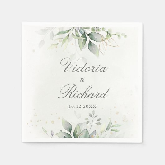 Eukalyptus - Grüne Weinkultur und Erde Serviette (Vorderseite)