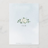 Eukalyptus-Grüne, weiße Blüte rustikale Hochzeit Begleitkarte (Rückseite)