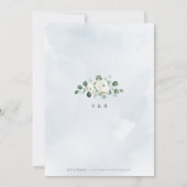 Eukalyptus-Grüne, weiße Blüte rustikale Hochzeit Einladung (Rückseite)