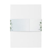 Eukalyptus Grüne weiße Blütenhochzeit Einladungsbanderole (Rückseitenbeispiel)