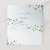 Eukalyptus Grüne weiße Blütenhochzeit Platzkarte (Außenseite Aufgefaltet)