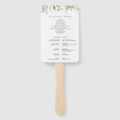 Eukalyptus-Grüner Hochzeitsprogramm Fächer (Rückseite)