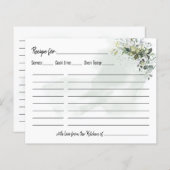 Eukalyptus grüner Staub Aquarell Rezeptionskarte (Vorne/Hinten)