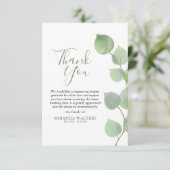 Eukalyptus Grünes Beileid Dankeskarte (Stehend Vorderseite)