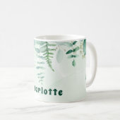 Eukalyptus grünes Blattwerk, grüne Bezeichnung Kaffeetasse (VorderseiteRechts)