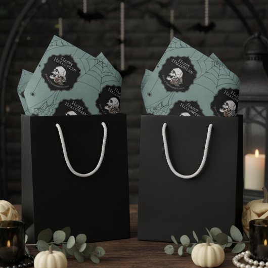 Eukalyptus Grünes Blumenkronenhals Halloween Seidenpapier