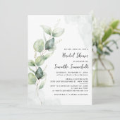Eukalyptus-Grünes Brautparty Einladung (Stehend Vorderseite)