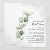 Eukalyptus-Grünes Brautparty Einladung (Vorne/Hinten)