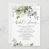 Eukalyptus-Grünes Brautparty Einladung (Vorderseite)