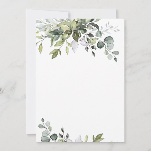 Eukalyptus-Grünes Brautparty Einladung (Rückseite)