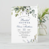 Eukalyptus-Grünes Brautparty Einladung (Stehend Vorderseite)